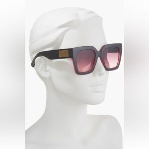 NWT Kurt Geiger London Black and Pink Square Sunglasses